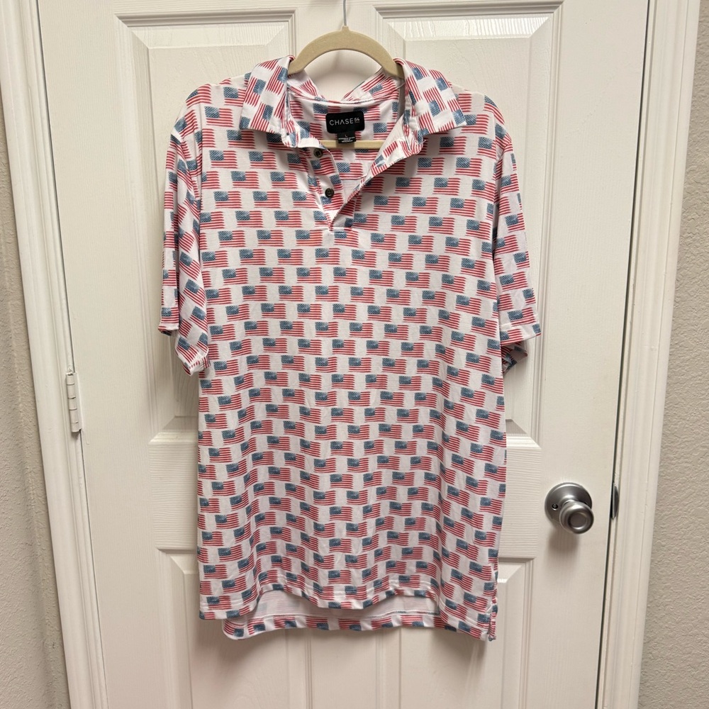 Chase 54 American Flag Golf Polo